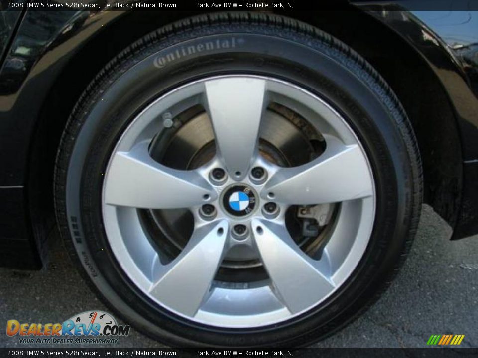 2008 BMW 5 Series 528i Sedan Jet Black / Natural Brown Photo #23