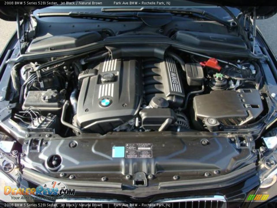 2008 BMW 5 Series 528i Sedan Jet Black / Natural Brown Photo #25
