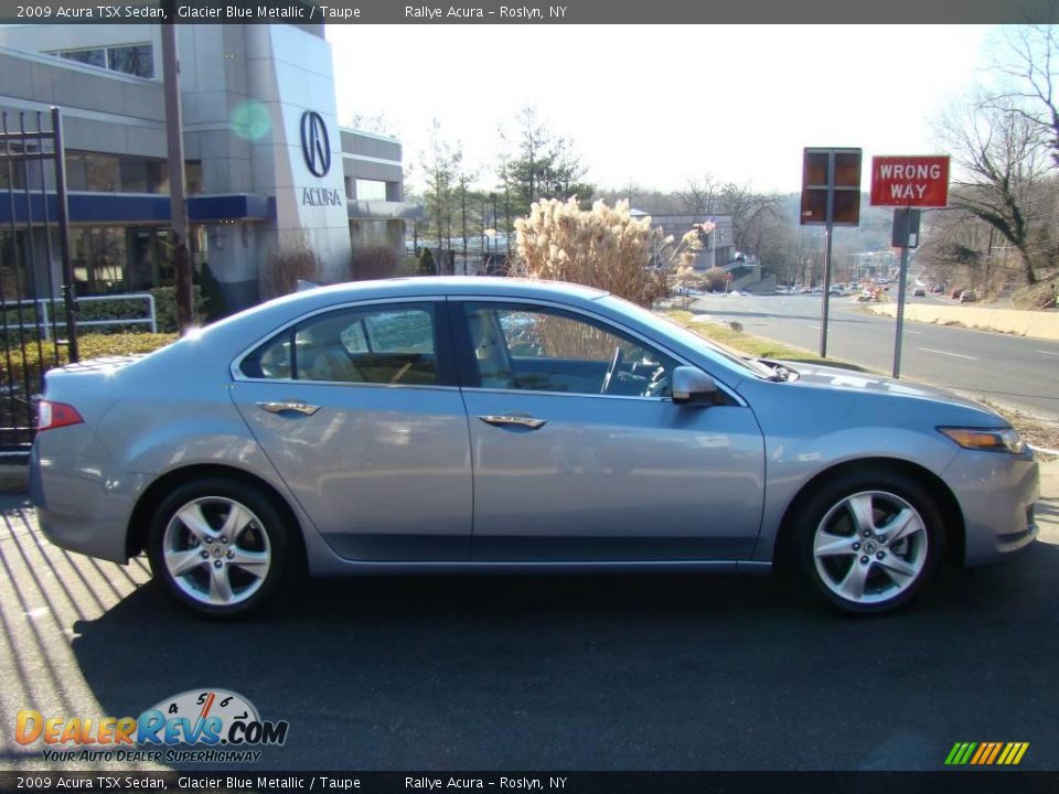 2009 Acura TSX Sedan Glacier Blue Metallic / Taupe Photo #3