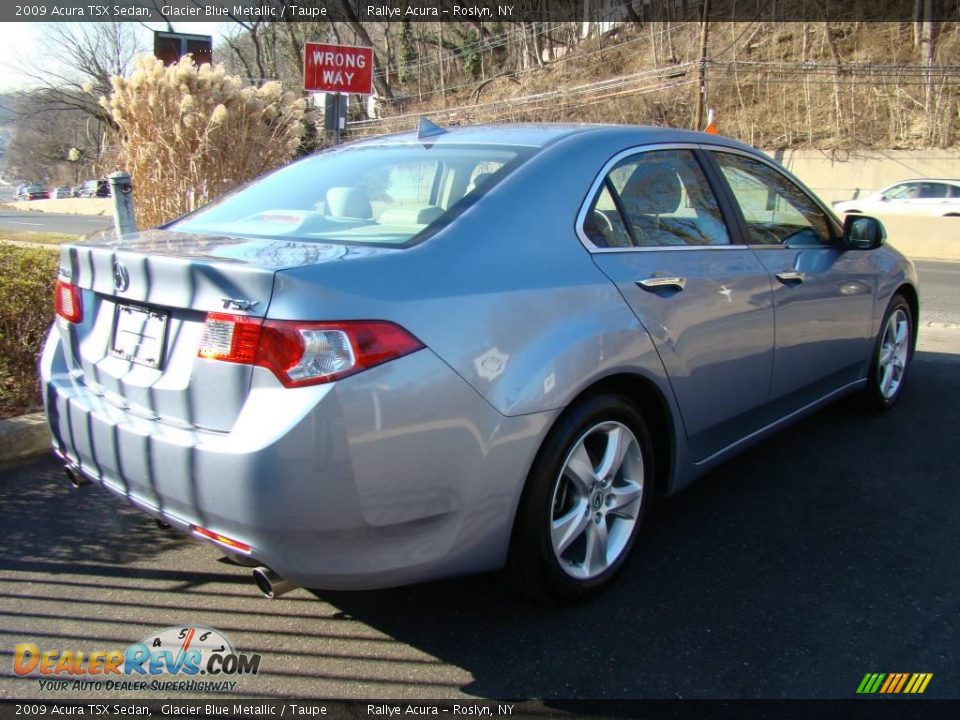 2009 Acura TSX Sedan Glacier Blue Metallic / Taupe Photo #4