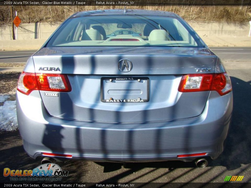2009 Acura TSX Sedan Glacier Blue Metallic / Taupe Photo #5