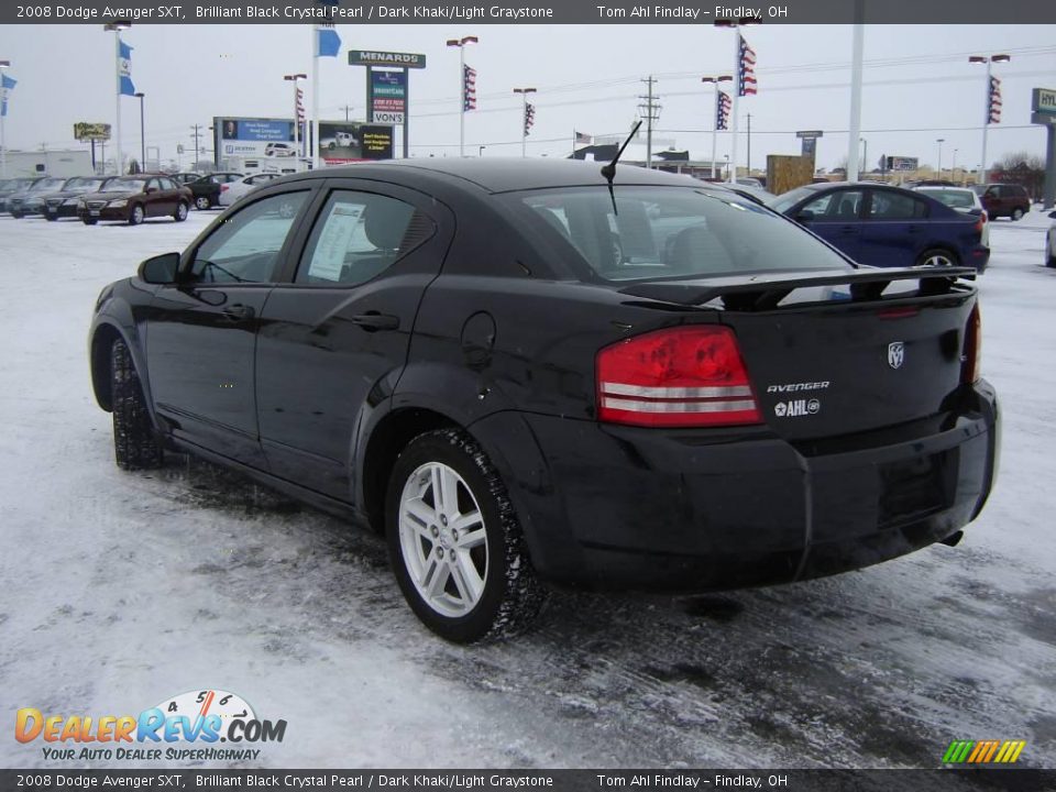 2008 Dodge Avenger SXT Brilliant Black Crystal Pearl / Dark Khaki/Light Graystone Photo #3