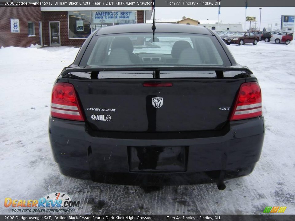 2008 Dodge Avenger SXT Brilliant Black Crystal Pearl / Dark Khaki/Light Graystone Photo #4