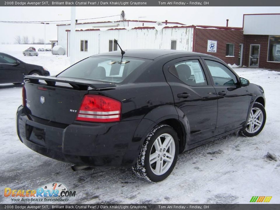2008 Dodge Avenger SXT Brilliant Black Crystal Pearl / Dark Khaki/Light Graystone Photo #5