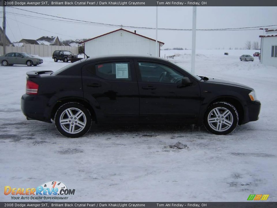 2008 Dodge Avenger SXT Brilliant Black Crystal Pearl / Dark Khaki/Light Graystone Photo #6