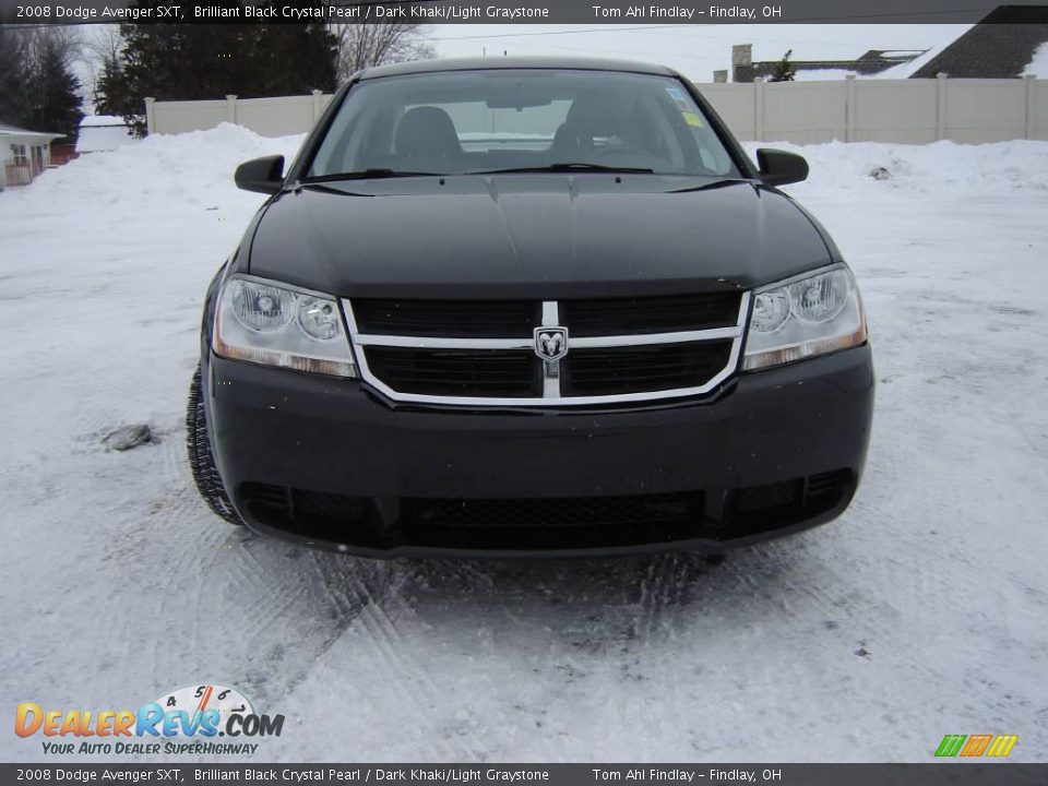 2008 Dodge Avenger SXT Brilliant Black Crystal Pearl / Dark Khaki/Light Graystone Photo #8