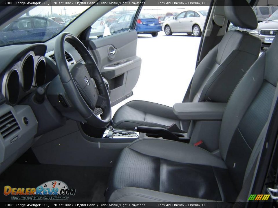 2008 Dodge Avenger SXT Brilliant Black Crystal Pearl / Dark Khaki/Light Graystone Photo #9