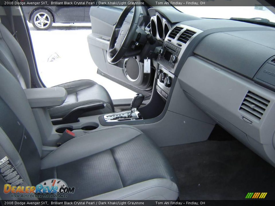 2008 Dodge Avenger SXT Brilliant Black Crystal Pearl / Dark Khaki/Light Graystone Photo #12