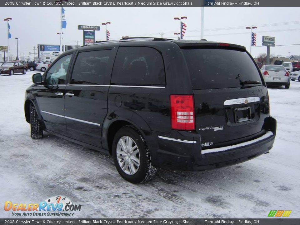 2008 Chrysler Town & Country Limited Brilliant Black Crystal Pearlcoat / Medium Slate Gray/Light Shale Photo #3