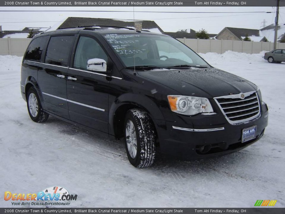 2008 Chrysler Town & Country Limited Brilliant Black Crystal Pearlcoat / Medium Slate Gray/Light Shale Photo #7