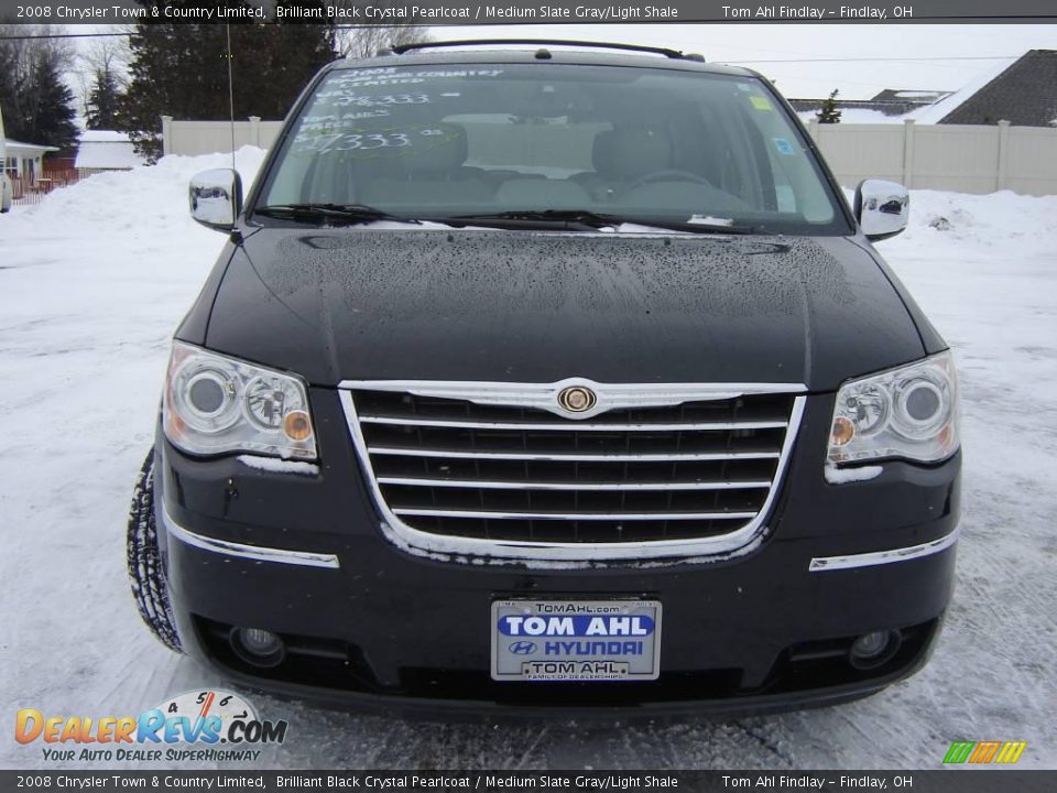2008 Chrysler Town & Country Limited Brilliant Black Crystal Pearlcoat / Medium Slate Gray/Light Shale Photo #8