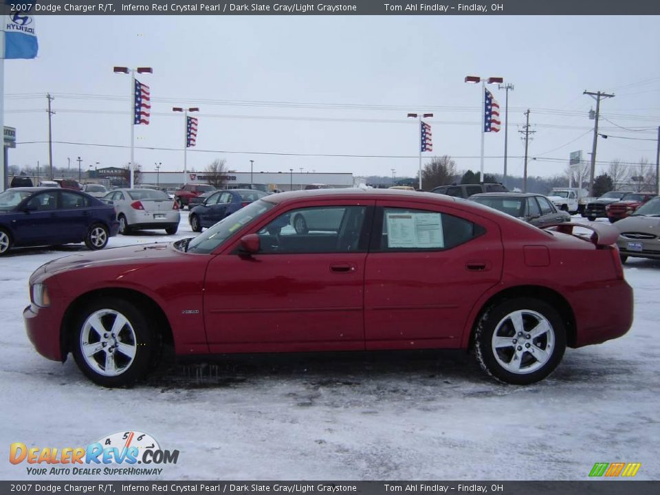 2007 Dodge Charger R/T Inferno Red Crystal Pearl / Dark Slate Gray/Light Graystone Photo #2