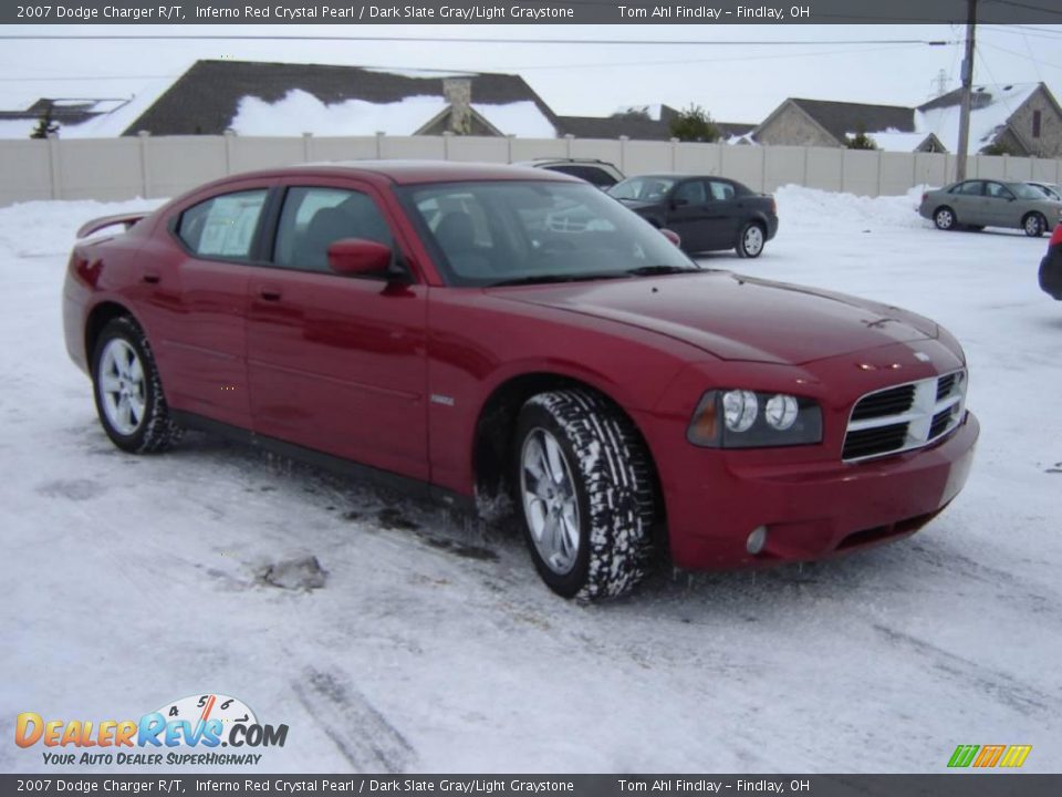 2007 Dodge Charger R/T Inferno Red Crystal Pearl / Dark Slate Gray/Light Graystone Photo #7