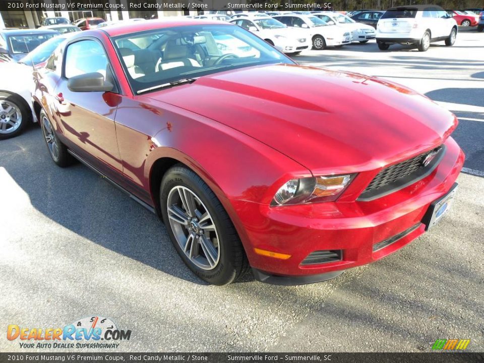 2010 Ford Mustang V6 Premium Coupe Red Candy Metallic / Stone Photo #1