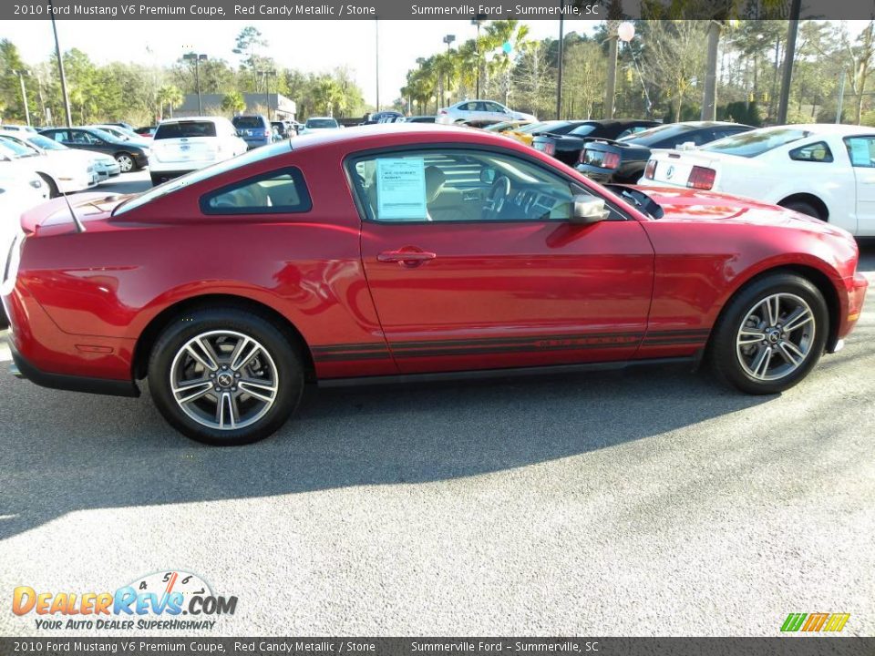 2010 Ford Mustang V6 Premium Coupe Red Candy Metallic / Stone Photo #9