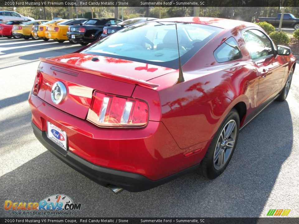 2010 Ford Mustang V6 Premium Coupe Red Candy Metallic / Stone Photo #10