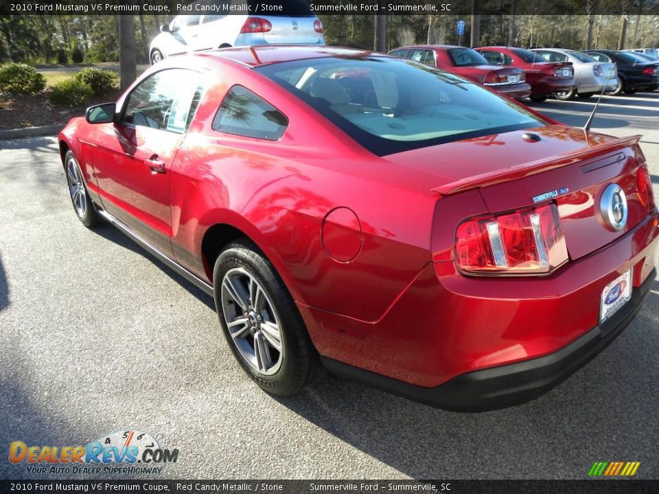 2010 Ford Mustang V6 Premium Coupe Red Candy Metallic / Stone Photo #12