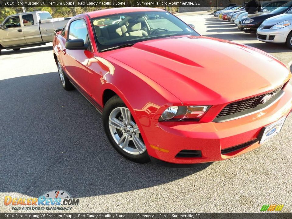 2010 Ford Mustang V6 Premium Coupe Red Candy Metallic / Stone Photo #1