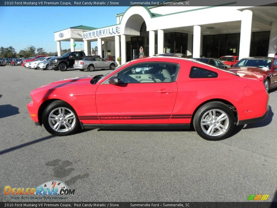 2010 Ford Mustang V6 Premium Coupe Red Candy Metallic / Stone Photo #2