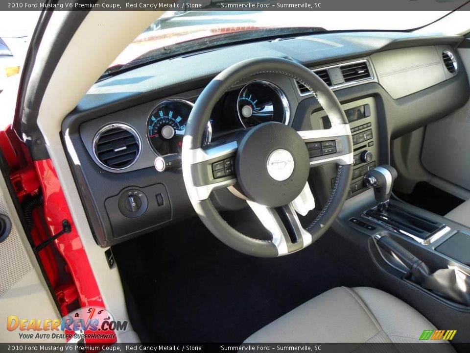 2010 Ford Mustang V6 Premium Coupe Red Candy Metallic / Stone Photo #3