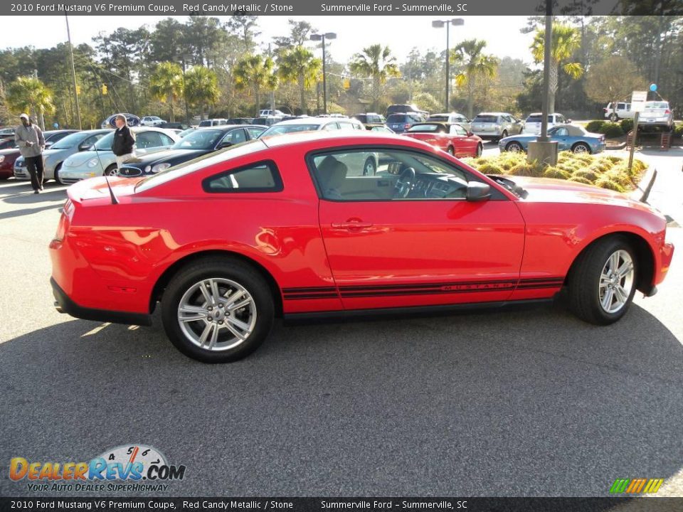 2010 Ford Mustang V6 Premium Coupe Red Candy Metallic / Stone Photo #8