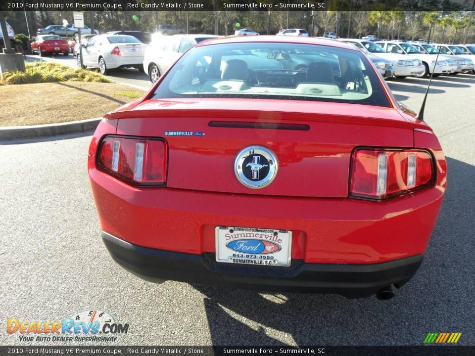 2010 Ford Mustang V6 Premium Coupe Red Candy Metallic / Stone Photo #10