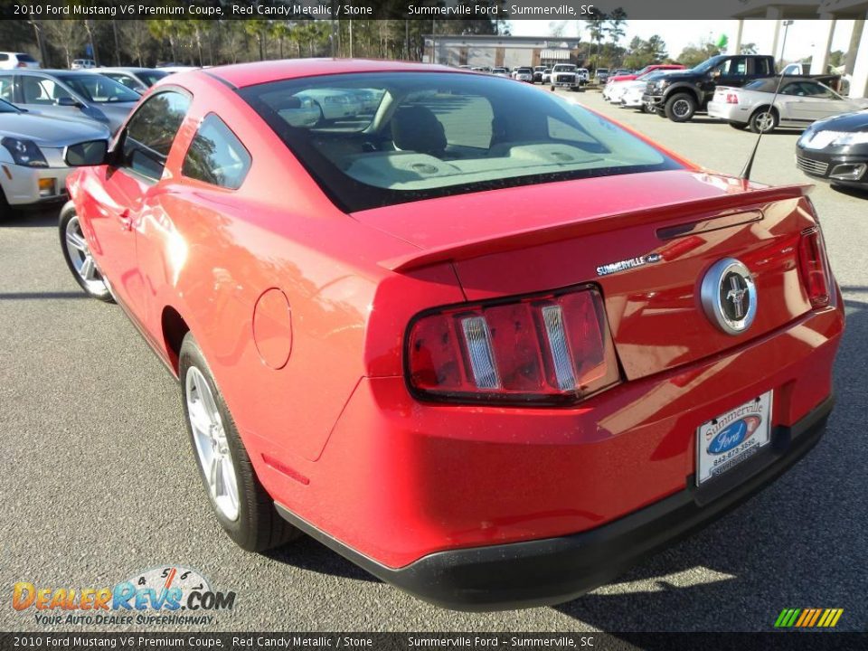 2010 Ford Mustang V6 Premium Coupe Red Candy Metallic / Stone Photo #11