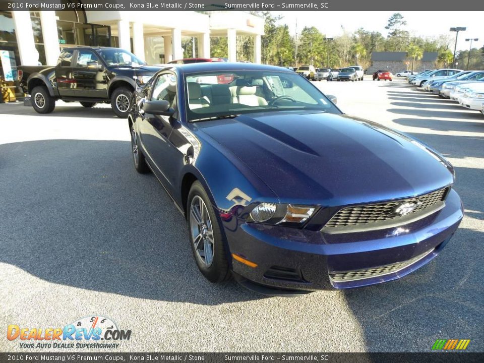 2010 Ford Mustang V6 Premium Coupe Kona Blue Metallic / Stone Photo #1
