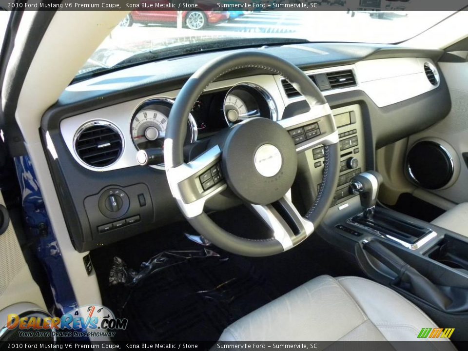 2010 Ford Mustang V6 Premium Coupe Kona Blue Metallic / Stone Photo #3