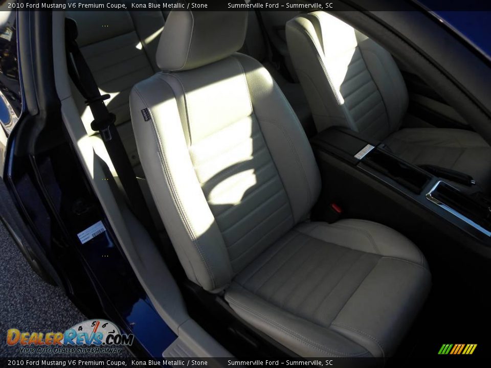 2010 Ford Mustang V6 Premium Coupe Kona Blue Metallic / Stone Photo #6