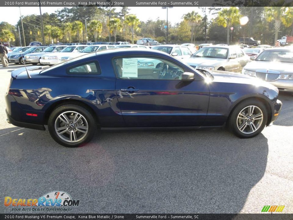 2010 Ford Mustang V6 Premium Coupe Kona Blue Metallic / Stone Photo #9