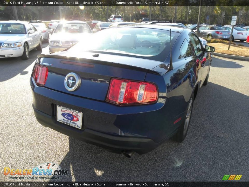 2010 Ford Mustang V6 Premium Coupe Kona Blue Metallic / Stone Photo #10