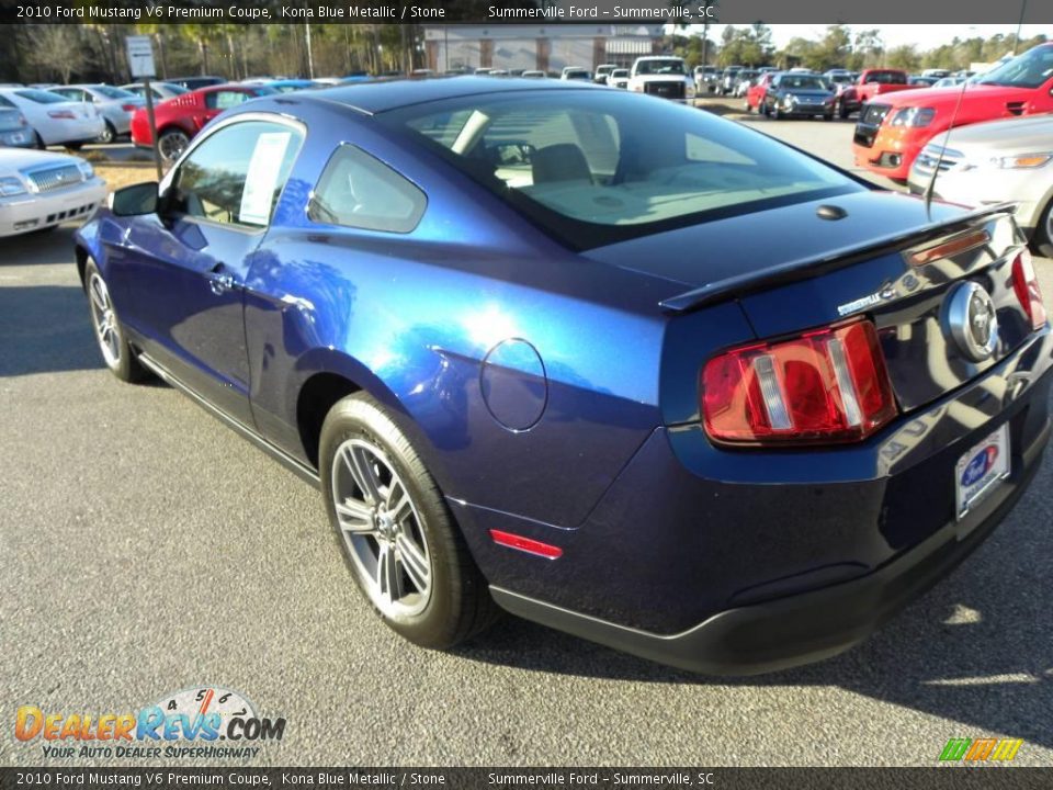 2010 Ford Mustang V6 Premium Coupe Kona Blue Metallic / Stone Photo #12