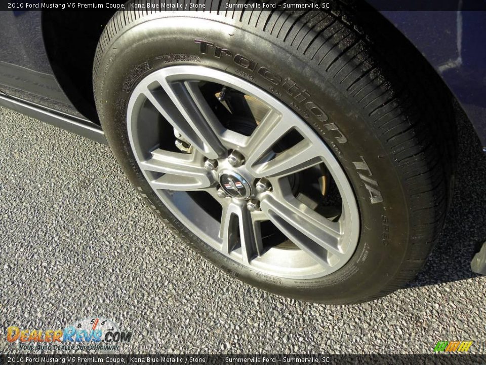 2010 Ford Mustang V6 Premium Coupe Kona Blue Metallic / Stone Photo #13