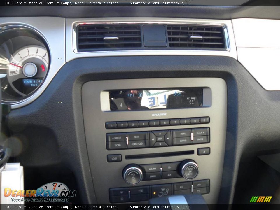 2010 Ford Mustang V6 Premium Coupe Kona Blue Metallic / Stone Photo #17