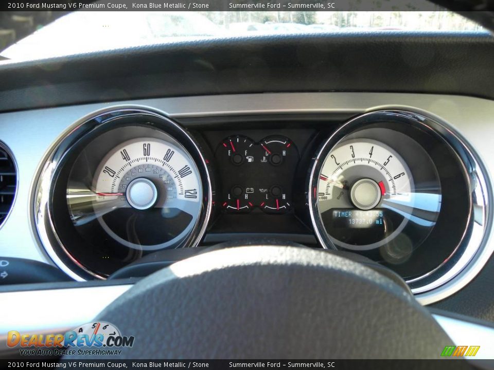 2010 Ford Mustang V6 Premium Coupe Kona Blue Metallic / Stone Photo #18