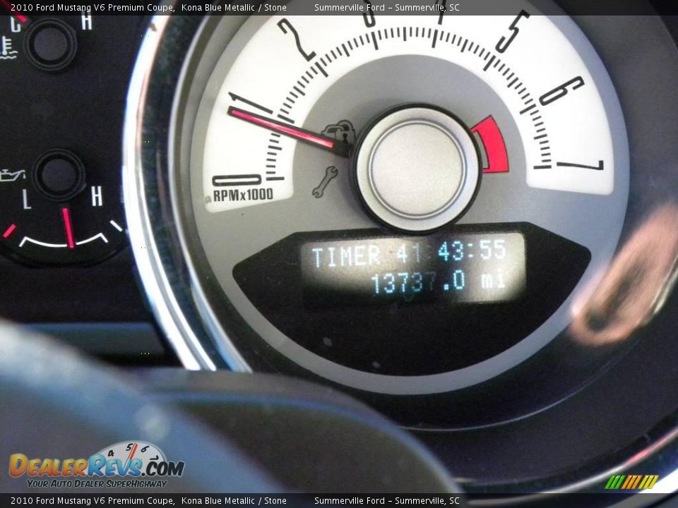 2010 Ford Mustang V6 Premium Coupe Kona Blue Metallic / Stone Photo #19