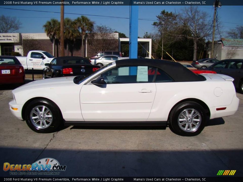 2008 Ford Mustang V6 Premium Convertible Performance White / Light Graphite Photo #5