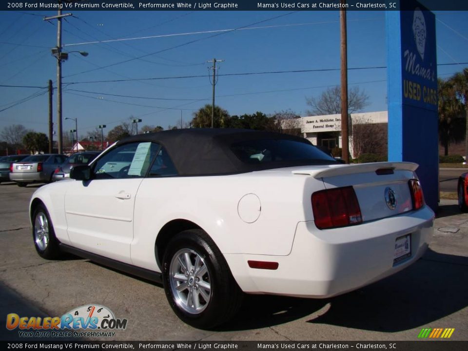 2008 Ford Mustang V6 Premium Convertible Performance White / Light Graphite Photo #6