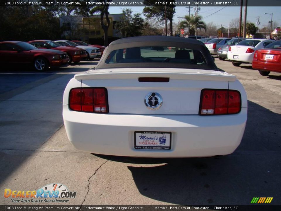 2008 Ford Mustang V6 Premium Convertible Performance White / Light Graphite Photo #7
