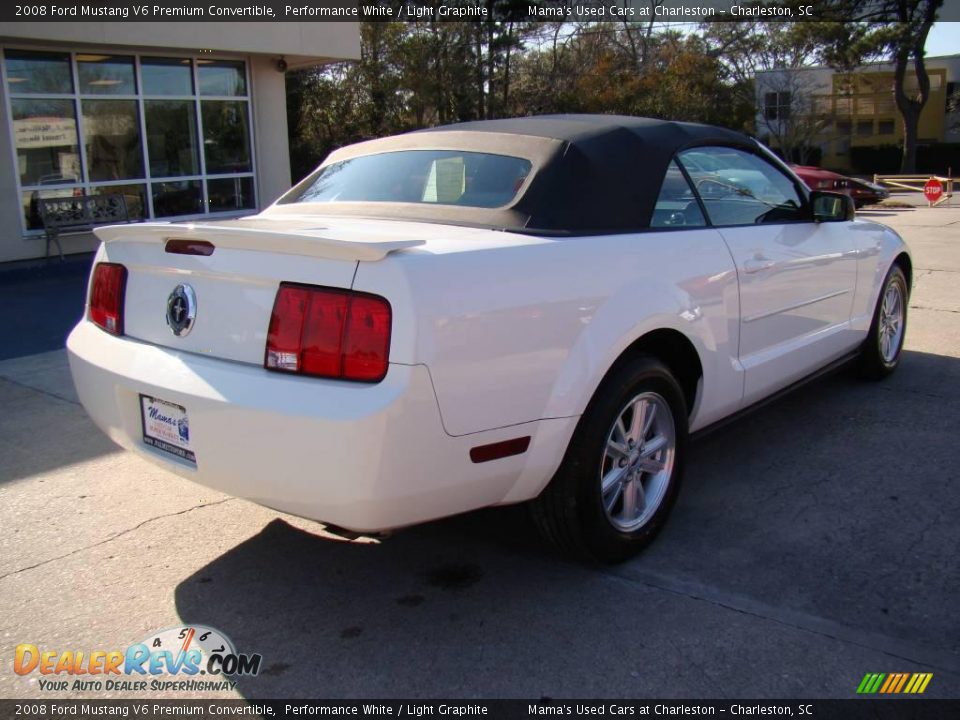 2008 Ford Mustang V6 Premium Convertible Performance White / Light Graphite Photo #8