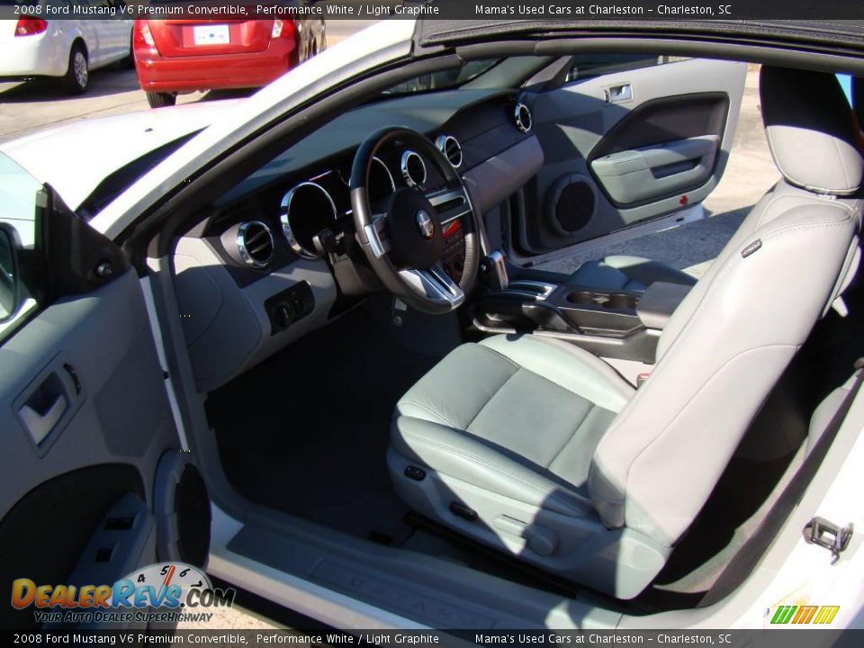 2008 Ford Mustang V6 Premium Convertible Performance White / Light Graphite Photo #9