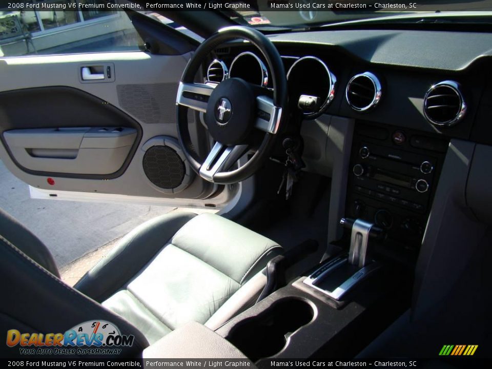 2008 Ford Mustang V6 Premium Convertible Performance White / Light Graphite Photo #11