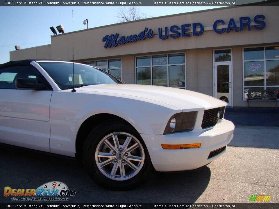 2008 Ford Mustang V6 Premium Convertible Performance White / Light Graphite Photo #24