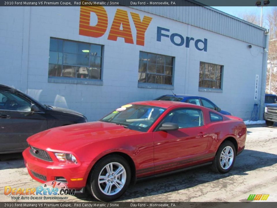 2010 Ford Mustang V6 Premium Coupe Red Candy Metallic / Stone Photo #1