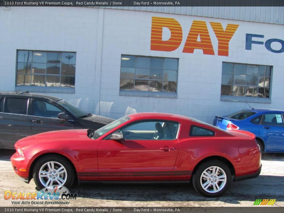 2010 Ford Mustang V6 Premium Coupe Red Candy Metallic / Stone Photo #2