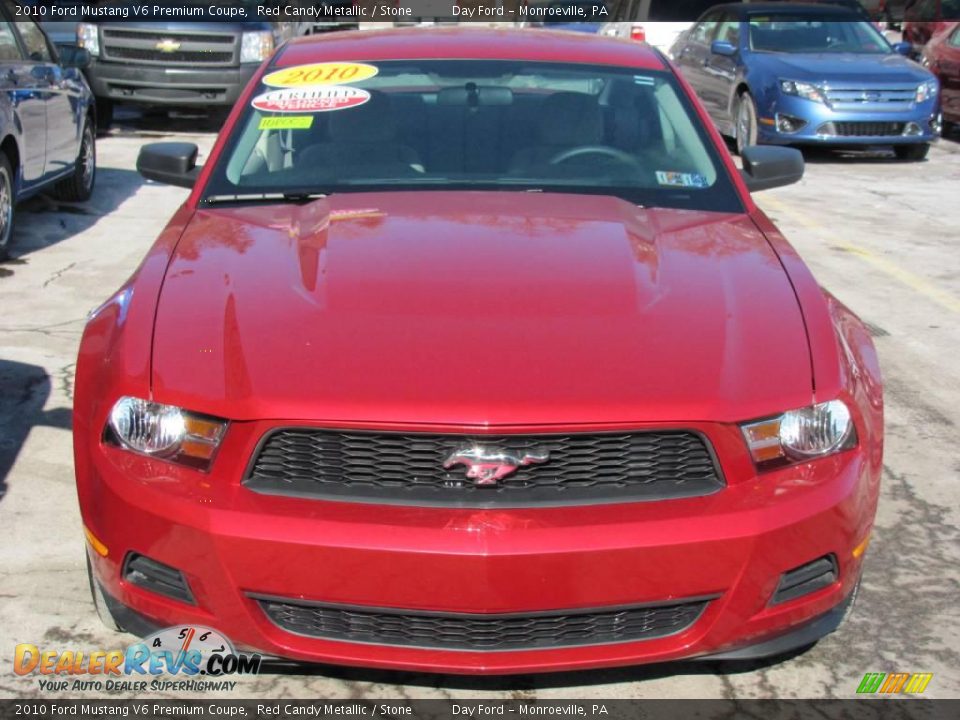 2010 Ford Mustang V6 Premium Coupe Red Candy Metallic / Stone Photo #4