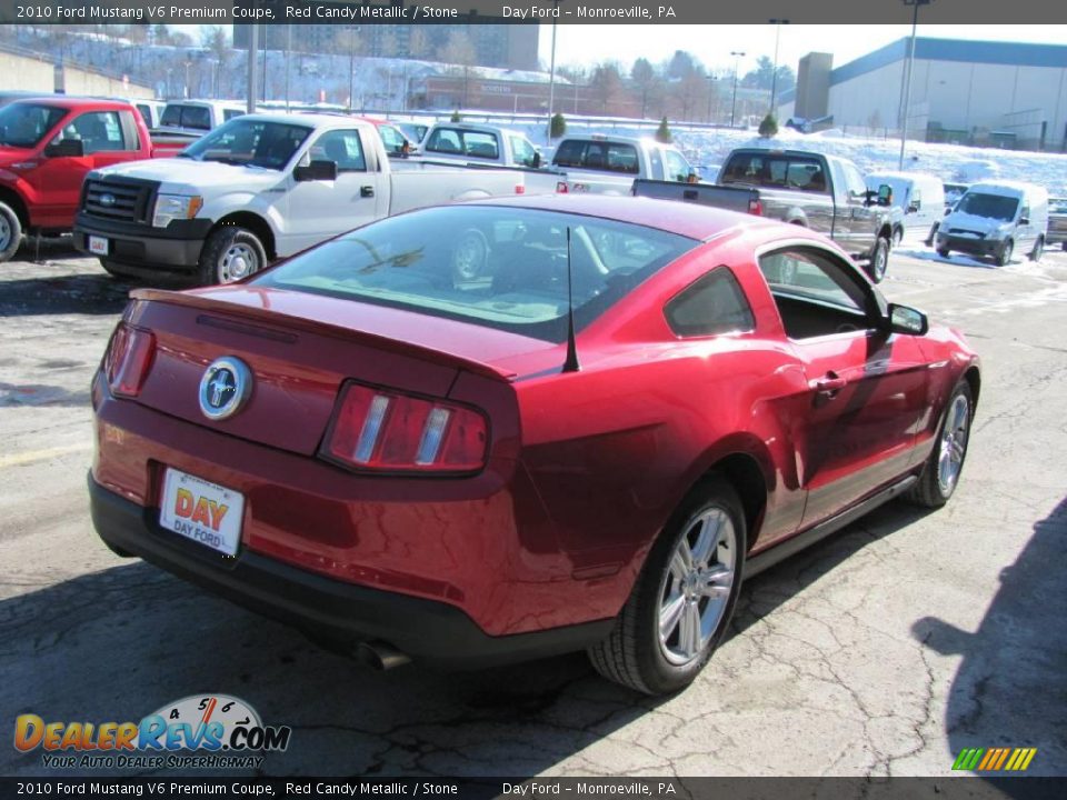 2010 Ford Mustang V6 Premium Coupe Red Candy Metallic / Stone Photo #5