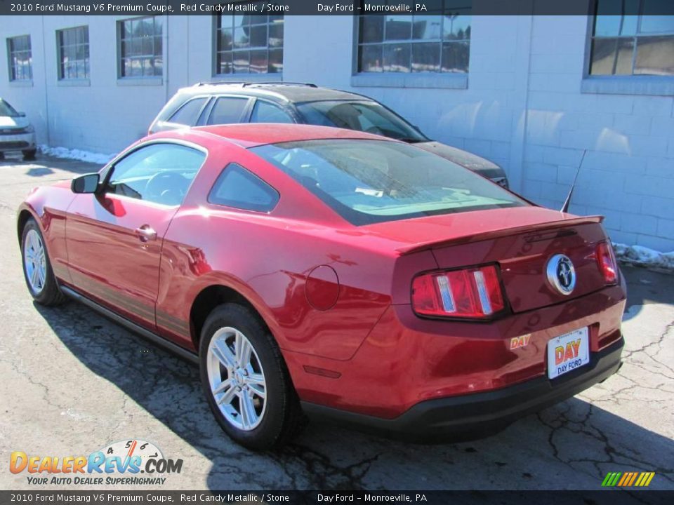 2010 Ford Mustang V6 Premium Coupe Red Candy Metallic / Stone Photo #6