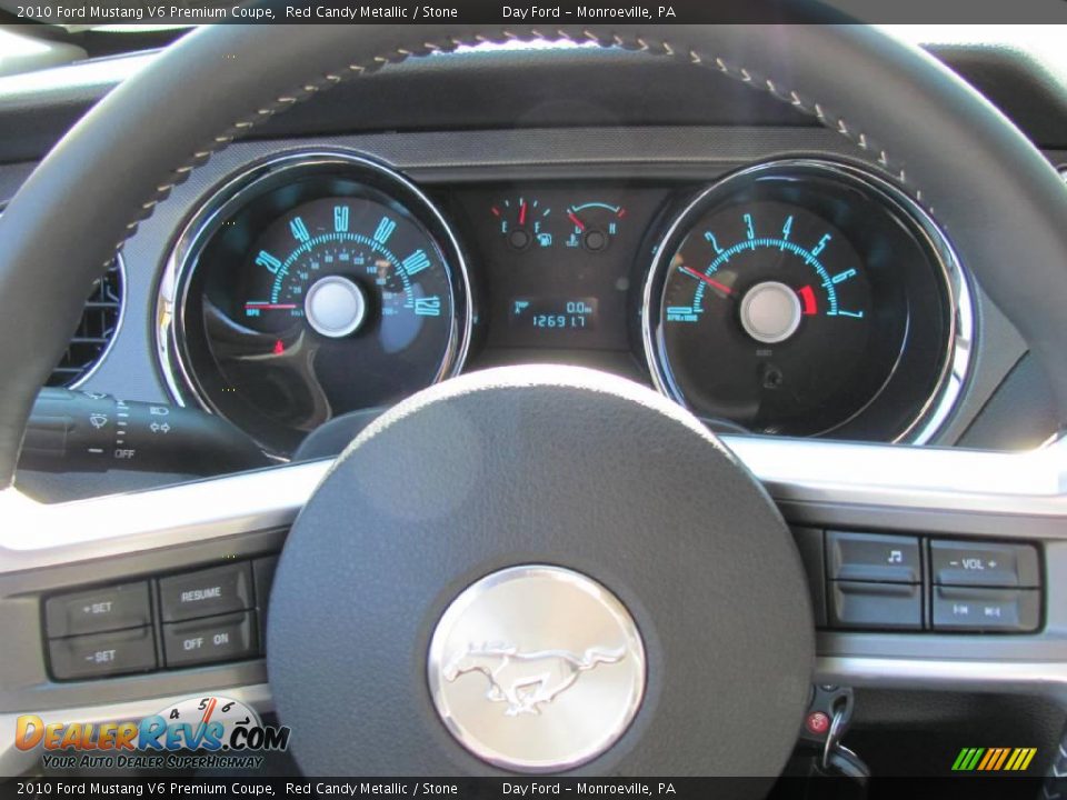 2010 Ford Mustang V6 Premium Coupe Red Candy Metallic / Stone Photo #12